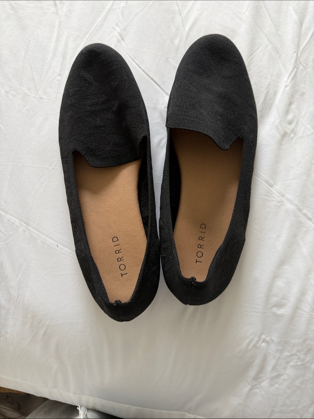 torrid Black Knit Slip-On Loafers with Scalloped Vamp
